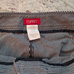 Esprit Vintage Black & White Checkered Pants Vintage Size 11 Tapered EUC